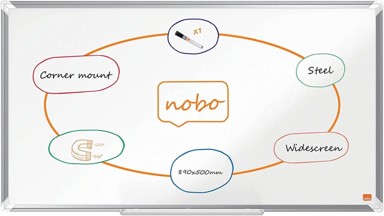 NOBO Magnetna bijela ploča Premium Plus 1915371, 50 x 89 cm, lakirana, widescreen 40"